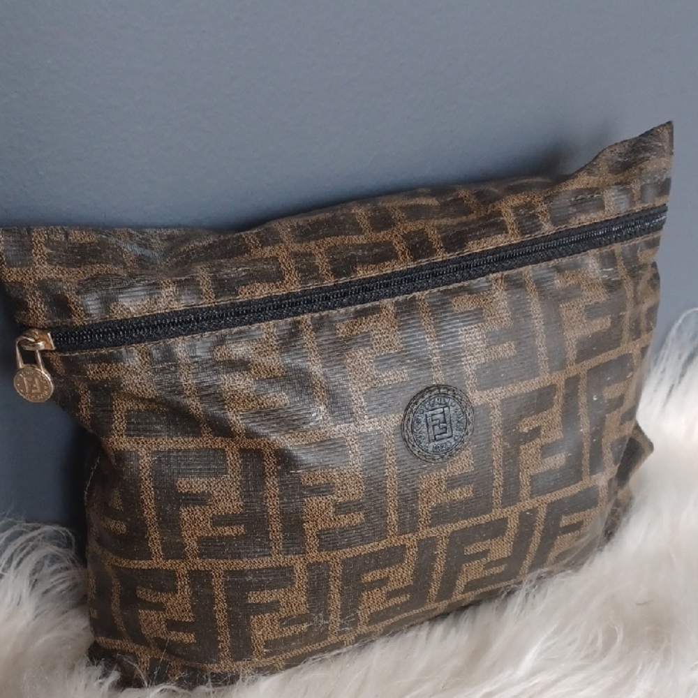 Vintage Fendi Brown Monogram Pouch